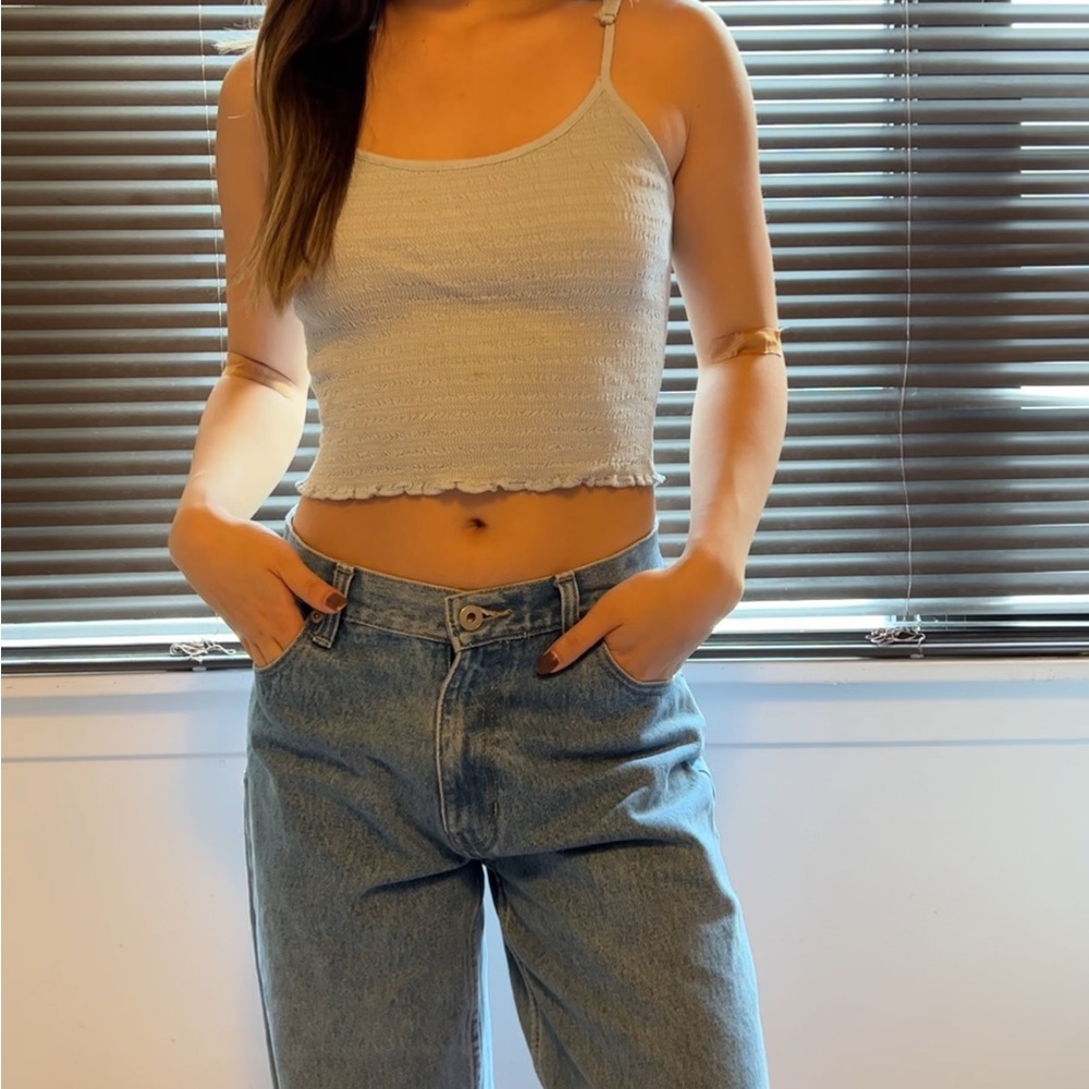 Brandy Melville / J. Galt Smocked Baby Blue Tank Top